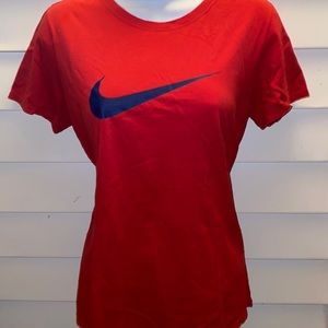 The Nike Tee Red  w/ Blue Swoosh T-Shirt